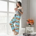 thumbnail image 4 of Uemuo Turtles And Corals Pattern Women's Wide Leg Palazzo Lounge Pants with Pockets Light Weight Loose Comfy Casual Pajama Pants-Large, 4 of 9