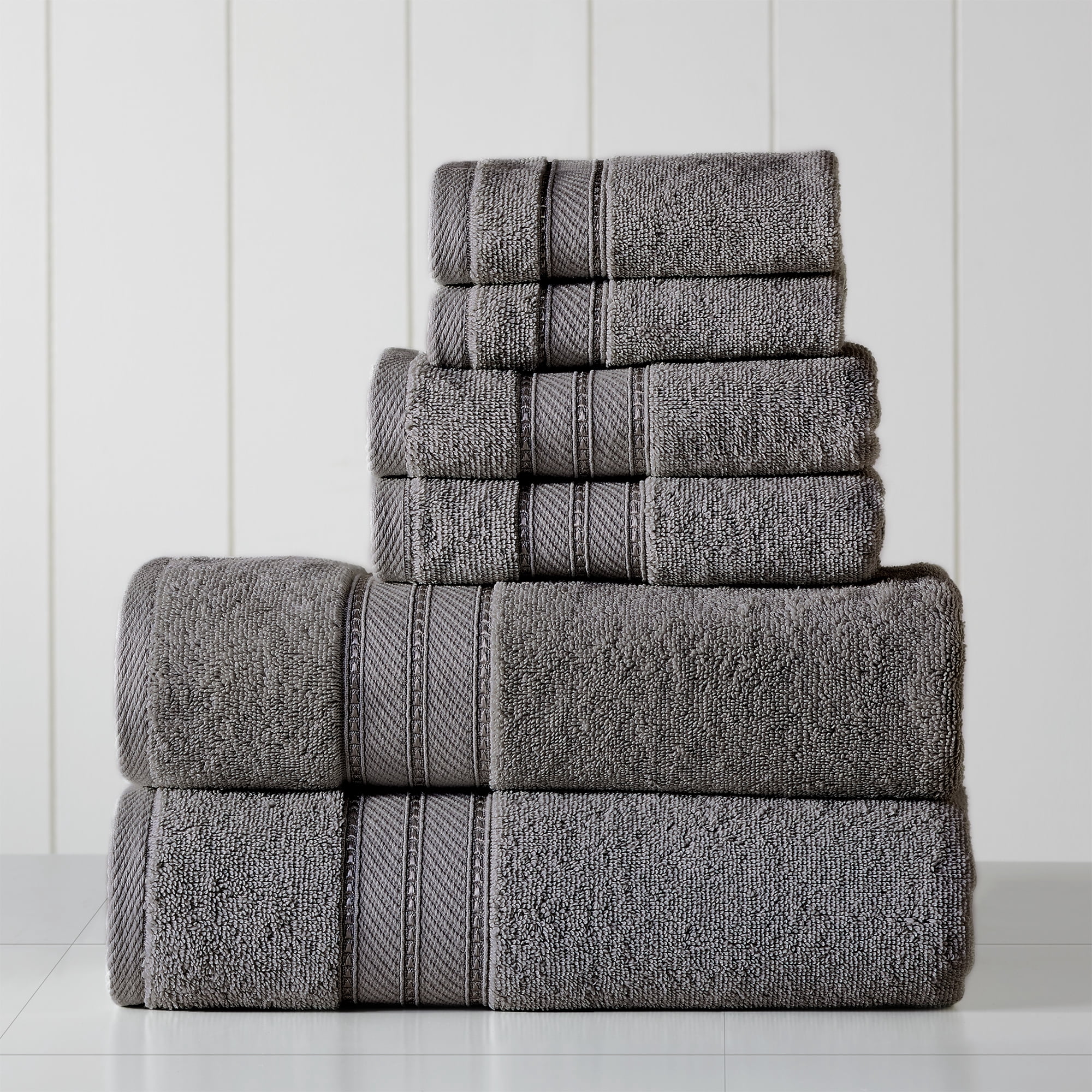 Modern Threads SpunLoft™ 6 Piece Adult Towel Set, Charcoal