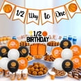 thumbnail image 3 of Funmemoir Basketball Half Birthday Decor Basketball Theme 1/2 Way To One Banner 1/2 Cake Topper Sport Themed Cupcake Toppers with Latex Balloons for Boy Half Time 6 Months Birthday Party Supplies, 3 of 5
