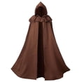 thumbnail image 2 of Hvyesh Renaissance Hooded Cloak for Women Men, Adult Medieval Cape with Hood,Viking Cloak, 2 of 10