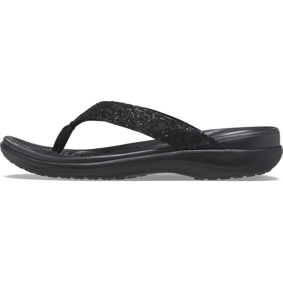 Sandalia Crocs Capri V Mujer Negra con Brillo Talla 7