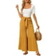 thumbnail image 2 of Pantalones Boho para Mujer INSPIRE CHIC con Cintura Alta Elástica y Volantes, Pantalones Palazzo de Pierna Ancha XS Amarillo, 2 of 6