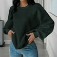 thumbnail image 2 of Trendsetting Women's Apparel Fashion Plus Size Women's New Round Neck Solid Color Fashionable And Comfortable Casual Long Sleeved Sweatshirt, 2 of 7
