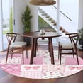 thumbnail image 3 of Valentine's Day Round Area Rug 8Ft Washable Large Circle Rugs for Living Room Dorm, Pink Bows Romantic Roses Farmhouse Plaid Non-Slip Carpet Floor Mats Indoor Outdoor Carpet Runner Home Decor, 3 of 8