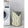 thumbnail image 3 of Abstract Laundry Bag, Retro Mid-Century Modern Style Geometric Composition Classic Art, Basket with Handles Drawstring Closure for Laundromats, 13" x 19", Yellow Pale Seafoam White, by Ambesonne, 3 of 4