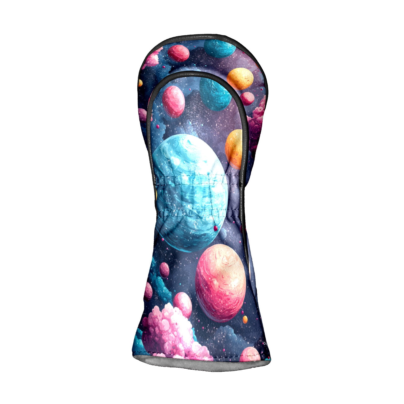 Golf Club Covers PU Leather Waterproof Head Covers for Fairway Woods Hybrids Colorful Planet Unisex Fits Most Brands