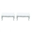 thumbnail image 1 of 2X 1/12 Miniature Furniture Wave-Edged Wooden Coffe/End Table - White, 1 of 4