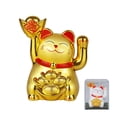 thumbnail image 4 of Lucky Cat Ornament 2 Inch Solar Automatic Waving Lucky Cat Car Cashier Shop Feng Shui Cat Decoration Crafts Figurines, 4 of 11