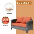 thumbnail image 4 of XIZZI Outdoor Furniture 50" Loveseat Sofa Couch with Gray Wicker Rattan(Orange Cushion), 4 of 8