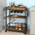 thumbnail image 5 of Haotian FKW56-N,Bar Serving Cart Home Myra Rustic Mobile Kitchen Serving cart,Industrial Vintage Style Wood Metal Serving Trolley, 5 of 7