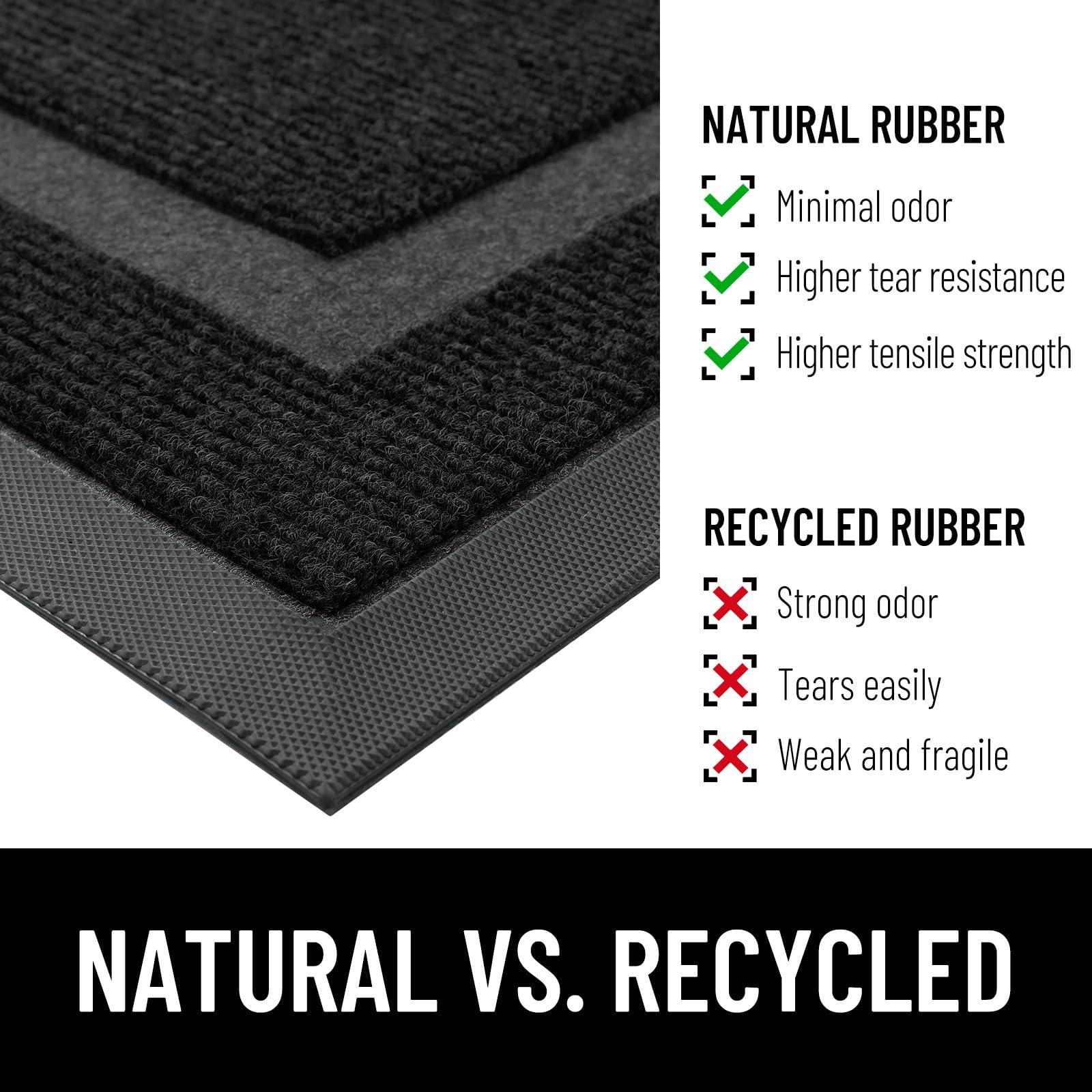 Smiry Door Mats For Inside, Low Profile Dirt Trapper Front Door Rugs, Fade Resistant Doormats For Outdoor Entrance, 36"x24", Grey