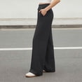 thumbnail image 4 of cfhntfmh Women's Straight Leg Sweatpants Mid Waisted Yoga Pants Casual Dressy Lounge Pants with Pockets, 4 of 7