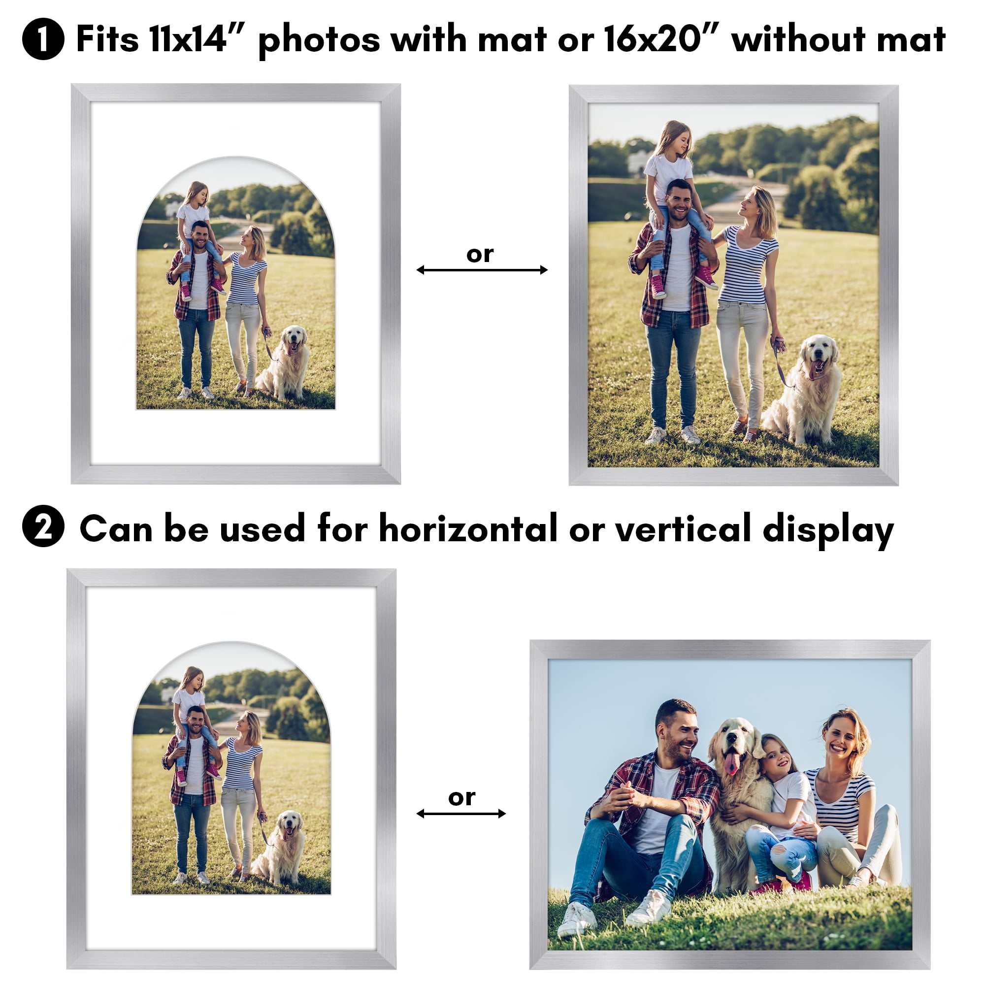 Americanflat 16x20 Picture Frame shaped elevate cherished photos unique expertly crafted border durable - Silver