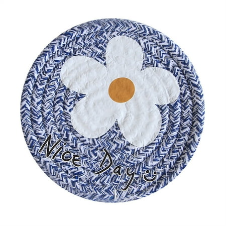 

Heat-resistant Mat Cotton Slip-Proof Round Insulation Pads for Cooking Large Navy Blue Color