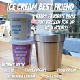 thumbnail image 3 of Ice Cream Pint Cooler 16oz Stainless Steel Insulated Vacuum Sealed Pint Cooler Keeps Ice Cream Gelato & Treats Cold Frozen For Up To 4 Hours, 3 of 5