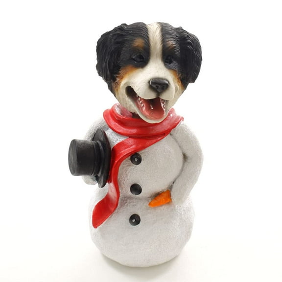 Bernese Mountain Dog Jolly Holidog Snowman Christmas Decoration Figurine Ornament