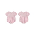 thumbnail image 3 of AceBaby Infant Baby Girl 95%Cotton Summer Bubble Solid Color Romper,Size 0-18M, 3 of 10