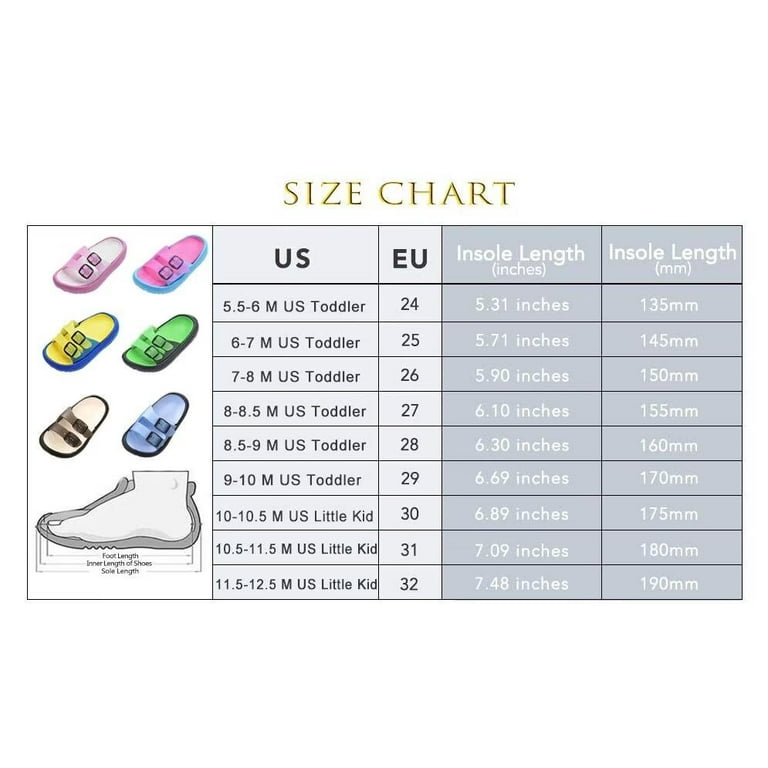 Toddler Little Kids Summer Sandals Non-Slip Boy Girl Slide