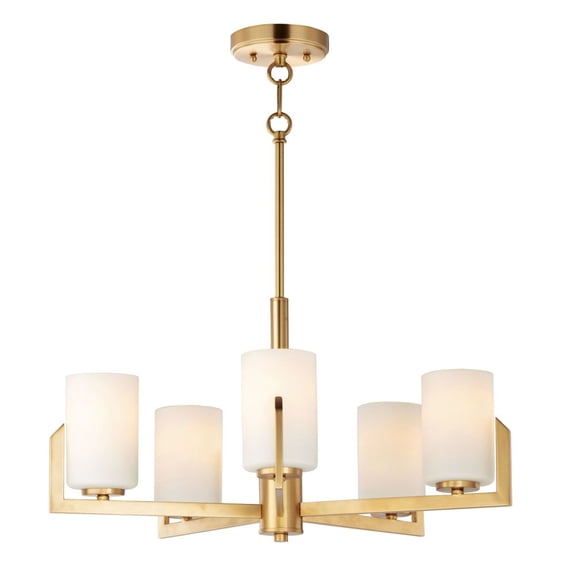 Maxim Lighting 21286SWSBR 5 Light Chandelier 26" Satin Brass Modern Fixture