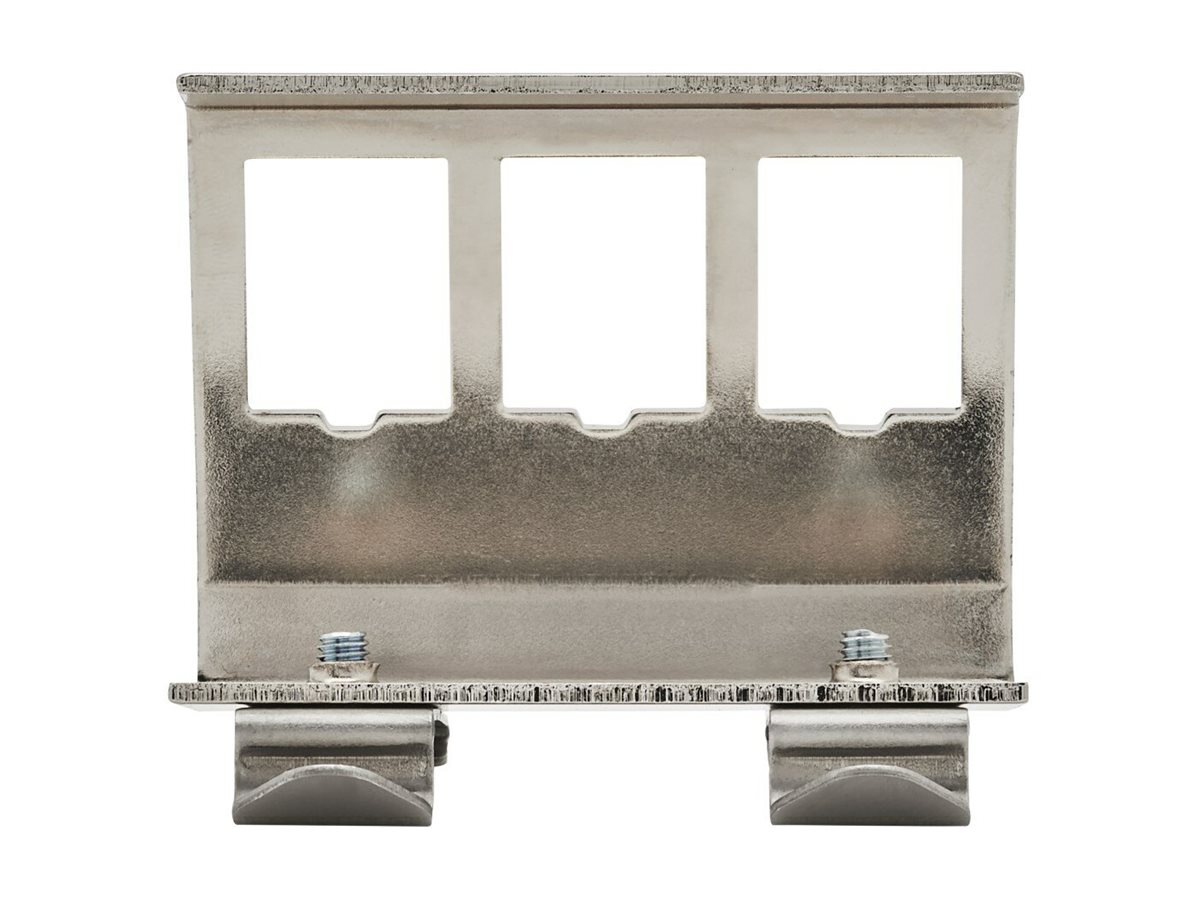 Eaton Tripp Lite Series 3-Port Metal DIN-Rail Mounting Module for Snap-In Keystone Jacks and Couplers Silver TAA