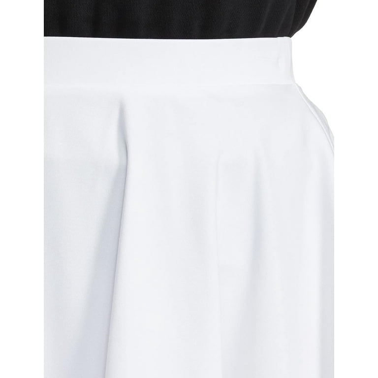 Stylore Women s Basic Versatile Stretchy Casual Mini Skater Skirt White M
