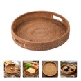 thumbnail image 3 of MasteelfCA 1Pc Hand-woven Home Storage Basket Exquisite Rattan Tray Living Room Fruit Plate, 3 of 8