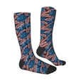 thumbnail image 3 of Picia Women Crew Soft Moisture-wicking Socks Tropical Leaves Pattern Design Cotton Socks, One Size fit All, 3 of 9