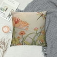 thumbnail image 2 of COMIO  Dragonfly Throw Pillow Cushion Cover, Lotus Flower Field with Dragonfly Flying Oriental Blooms Print, Decorative Square Accent Pillow Case,Cream Peach Coral, 2 of 5