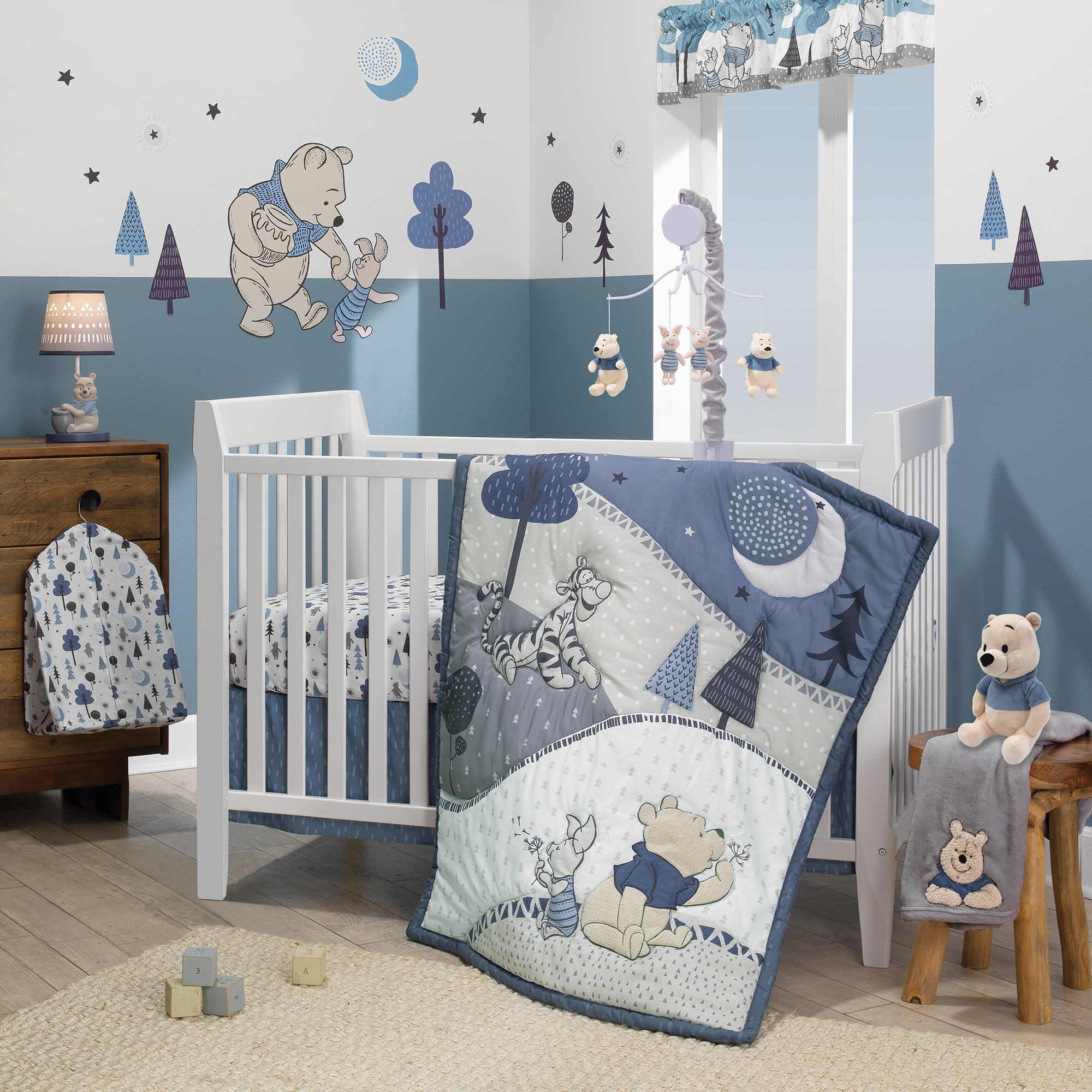 Disney Baby Forever Pooh 3Piece Baby Crib Bedding Set by Lambs & Ivy Blue
