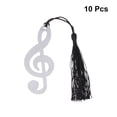 thumbnail image 2 of 10pcs Stainless Steel Page Marker Musical Note Bookmark with Black Tassel Graduation Gifts, 2 of 6