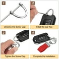 thumbnail image 4 of Car Key Chain, Zinc Alloy Leather Car Keychain, Metallic Black/Dark Orange, 4 of 7