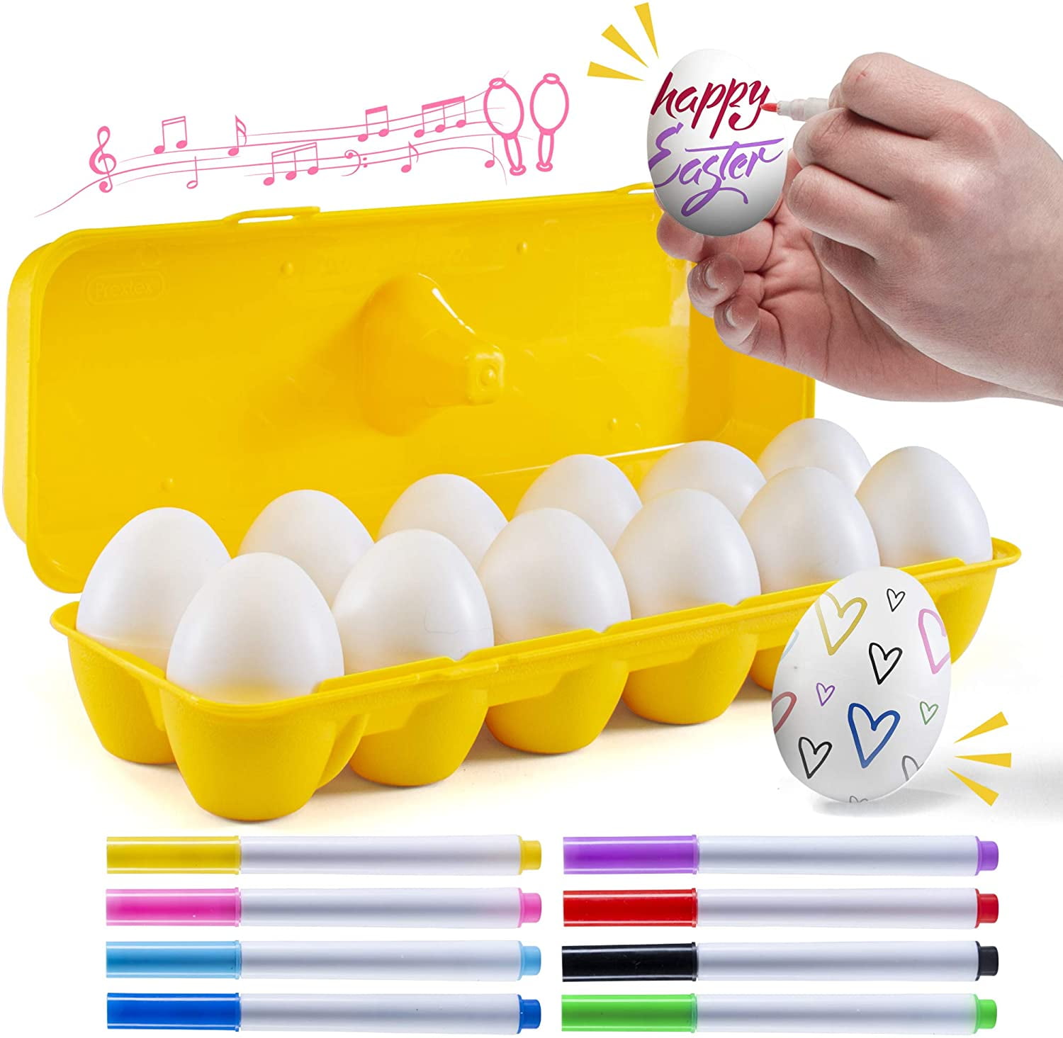 Prextex Egg Shakers Maracas Musical Percussion Toy, 12 Pack Walmart