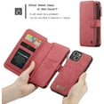 thumbnail image 5 of for iPhone 13 Wallet Case,Multifunction Zipper Purse Wallet Case [Card Slots][Cash Pocket][Kickstand] Detachable Magnetic Back Phone Cover for iPhone 13 6.1 inch (Red), 5 of 9