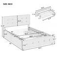thumbnail image 4 of PAPROOS Queen Platform Bed Frame with Storage, Upholstered Platform Bed with Tufted Button Headboard and 4 Drawers, No Box Spring Needed, Queen Size Bed Frame for Adults, Light Gray, 4 of 10