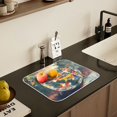 thumbnail image 5 of Yayeee Dish Drying Mat for Kitchen Counter 16" x 18" Microfiber Super Absorbent Coffee Decorative Pad, Colorful Goldfish, 5 of 9
