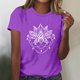 thumbnail image 1 of Fiudx Liquidación de Ahorros de Verano Blusas Estampadas a La Moda para Mujer Top de Cuello Redondo de Manga Corta, 1 of 4