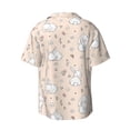 thumbnail image 2 of Xecao offers the Cute Rabbit for Men's Casual Short-sleeved Shirt, a button-up collared shirt with a pocket, perfect for beach vacations and yacht travel in the Small size., 2 of 7