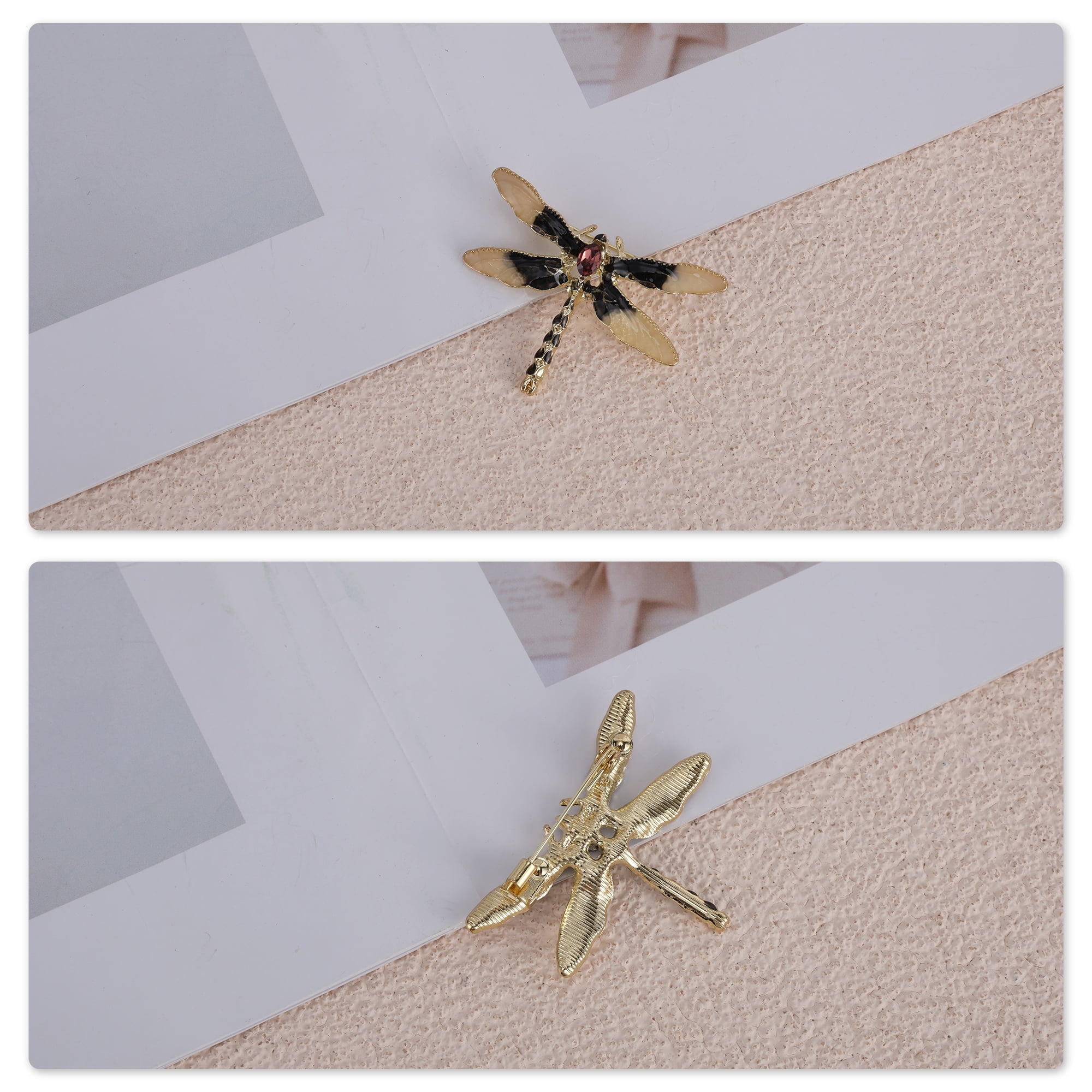 Unique Bargains Elegant Dragonfly Brooch for Coats, Jackets, Dresses, and More Coffee