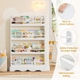 thumbnail image 3 of Homfa 4-Tier Book Shelf, White Kid's Bookshelf,E1 MDF Storage Bookcase with Safe Rounded Edges, Anti-Tip Open Shelving Unit for Nursery Playroom Bedroom, 3 of 7
