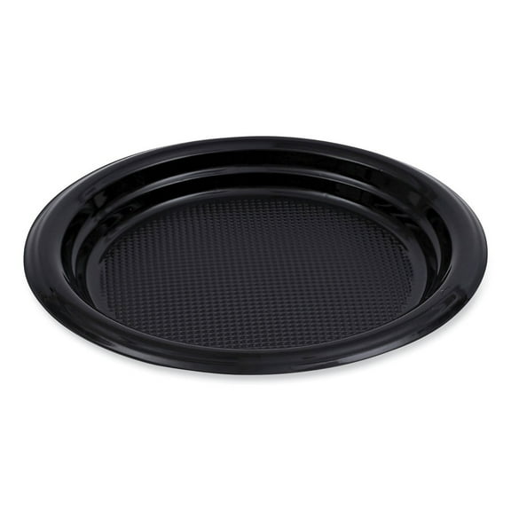 Boardwalk BWKPLTHIPS6BL 6 in. Diameter Hi-Impact Plastic Dinnerware Plate - Black (1000/Carton)