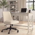 thumbnail image 4 of Serenity Mid Back Armless Office Chair with Wheels in Soft Beige Fabric, 4 of 11