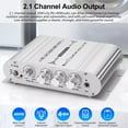 thumbnail image 2 of NATEFEMIN 2.1 Channel Power Amplifier ST-838 For Car Boat Home RV Silver 20W×2+40W RMS Treble Bass Subwoofer Control, 2 of 8