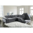 thumbnail image 2 of Furniture of America Evy Chenille Sleeper Sectional in Dark Gray, 2 of 9