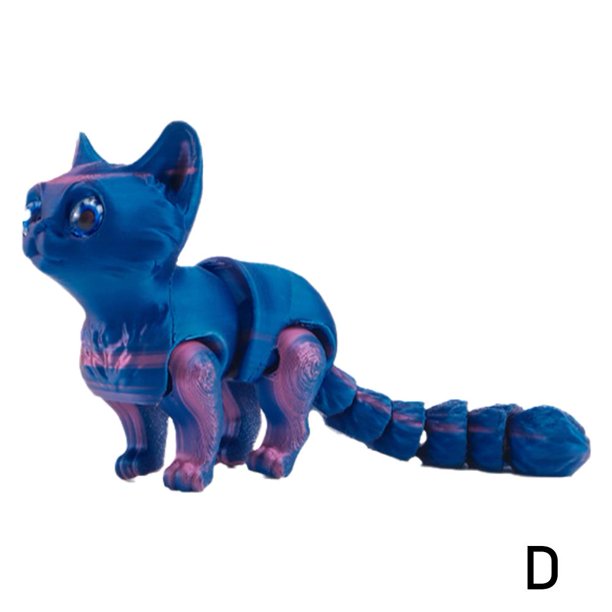 Juguete de cola de gatito adorable impreso en 3D con articulaciones móviles y retráctiles, ideal como regalo para niños, modelo de coche, adorno.