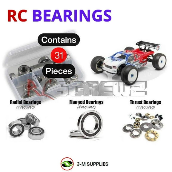 RCScrewZ Rubber Shielded Bearing Kit ass075r for Associated RC8 T3e Team (#80918) | SET