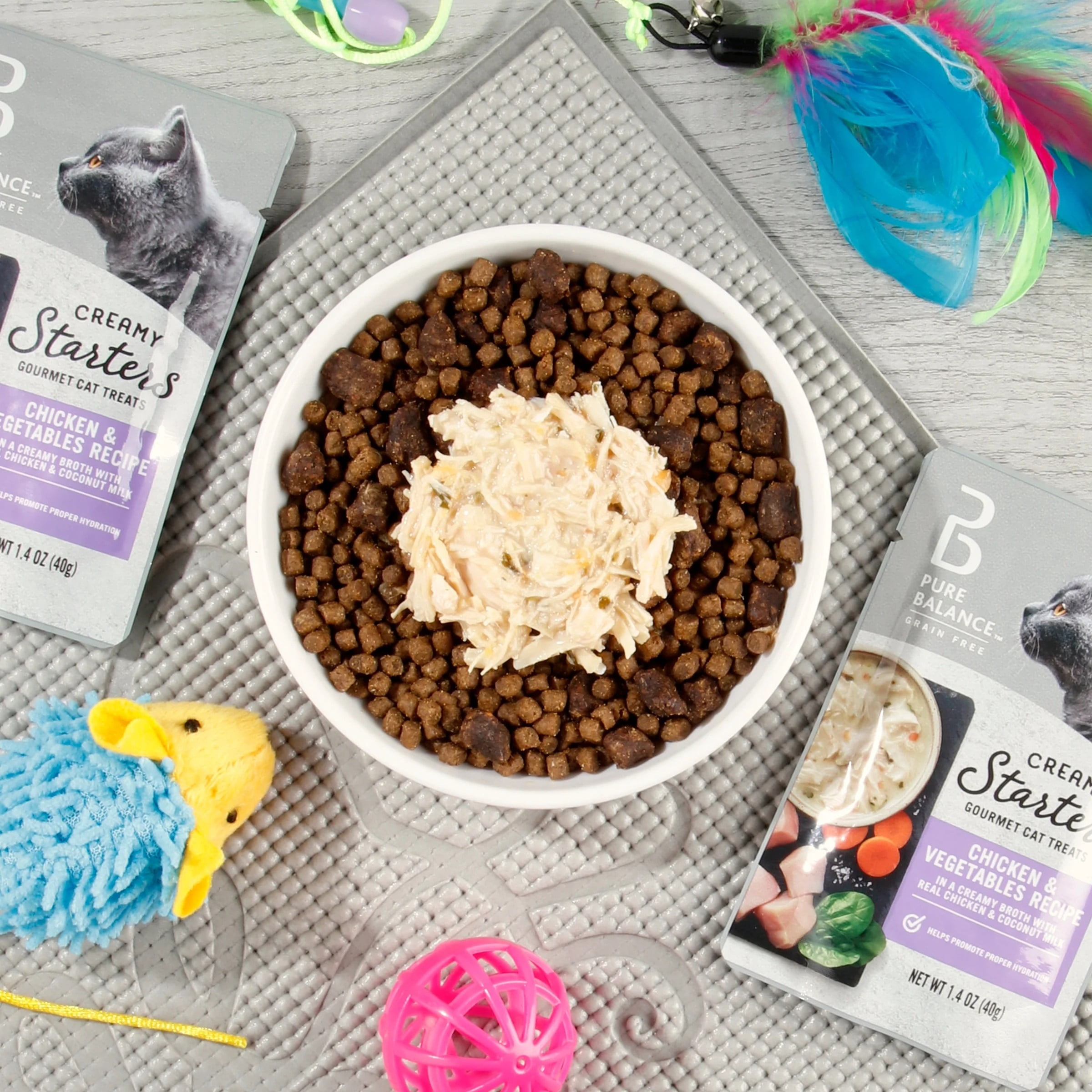 (6 pack) Pure Balance Gourmet Cat Treat Creamy Starters, Chicken & Vegetable Recipe, 1.4 oz