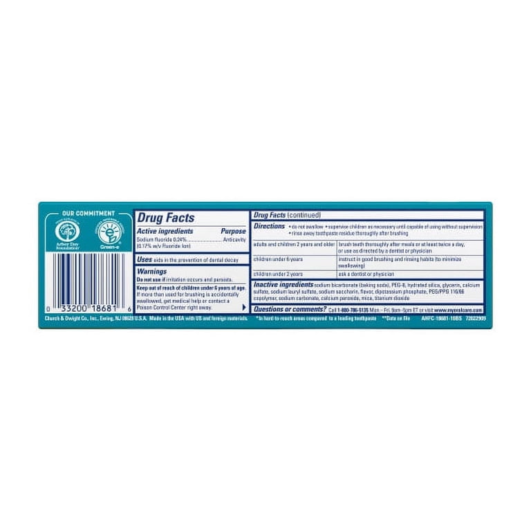 Arm & Hammer Enamel Defense Toothpaste, Crisp Mint, 4.3 Oz photo 6