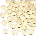 thumbnail image 2 of 100pcs 304 Stainless Steel Charms Flat Round Pendant Stamping Blank Tag Charms Golden Pendant, 2 of 9