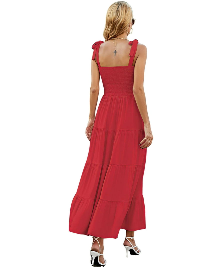 strapless open back dress Strong Feelings Red Satin Maxi Dress – Shop the Mint main image 0