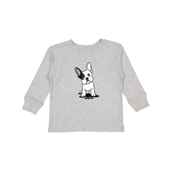 Inktastic B/w Frenchie (darks) Boys or Girls Long Sleeve Toddler T-Shirt